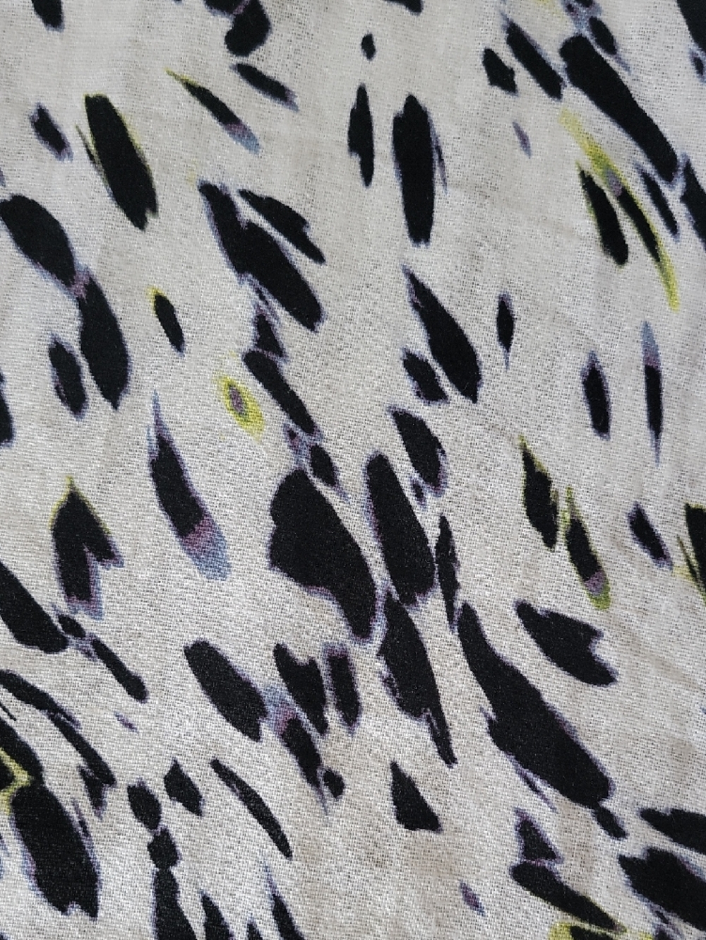 DKNY Black, White and Yellow Abstract Boxy Crop Top Linen Blend, Size M - Picture 5 of 6